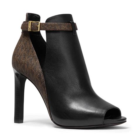 michael kors booties open toe|michael kors lawson bootie.